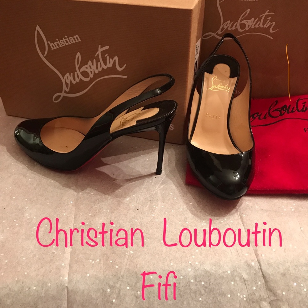 Christian Louboutin Fifi patent sling backs 👠